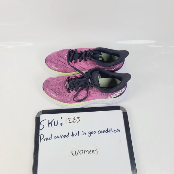 Hoka One One Women's Pink Lime Clifton 8 Mesh Athletic Running Shoes Size 6B - Picture 7 of 7